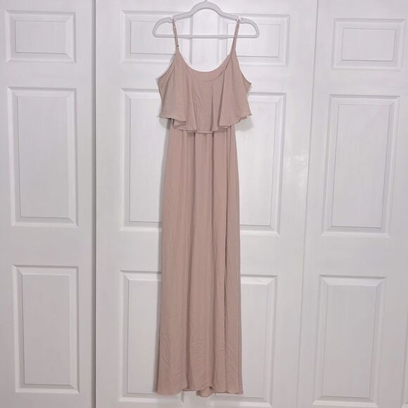 Show Me Your MuMu Pale Pink Caitlin Ruffle Formal Maxi Dress Size Medium - Picture 4 of 10
